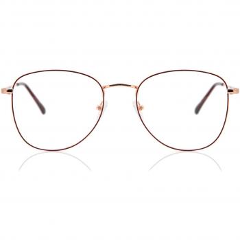 Oval Montura Completa Metálico Rojas Gafas Recetadas para Hombre - Gafas Anti-Azules - SmartBuy Collection