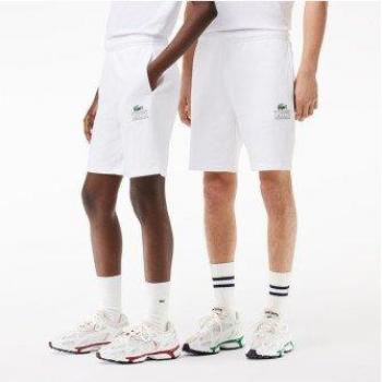 Pantalón corto unisex Lacoste Insignia blanco con logo vintage - XL