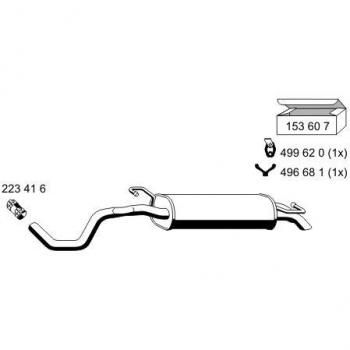 Silenciador trasero ERNST 202114 para Volkswagen Golf 4 y New Beetle