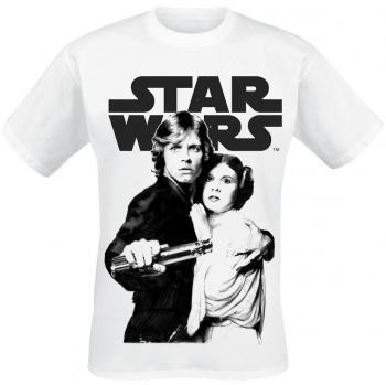 Star Wars Leia & Luke - Vintage Poster Camiseta Blanco L