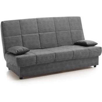Sofá Cama Clic Clac Julieta 3 Plazas Color Marengo con 2 Cojines - Medidas Sofá: 184x75x31 cm, Medidas Cama: 190x132x40 cm