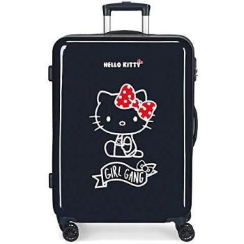 Hello Kitty Girl Gang Maleta Mediana Azul 48x68x26 cms Rígida ABS Cierre combinación 62L 3,3Kgs 4 Ruedas