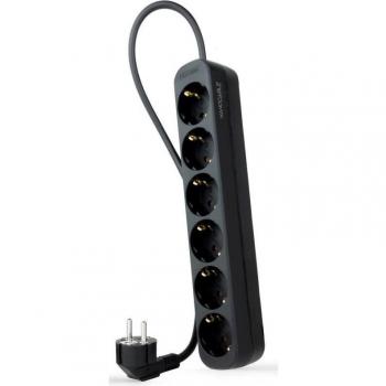 Regleta Nanocable 6 Tomas con Protección 1.4 Metros Color Negro