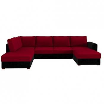 Sofá rinconero Comfivo 189, Magic Velvet y Venus Velvet, función de descanso, caja de ropa de cama, 305x188x85cm