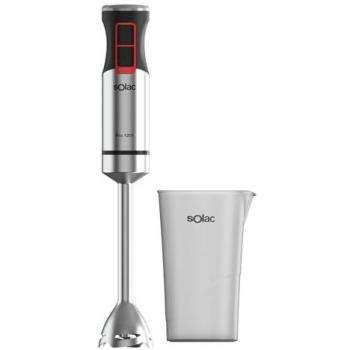 Batidora de Inmersión Solac Pro 1201, 1200W, Acero Inoxidable, 0.7L, Turbo y Picador de Hielo