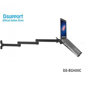 Soporte de Pared Plegable para Portátil de 17-27 Pulgadas con Dos Brazos, Movimiento Completo y Refrigerador Retráctil