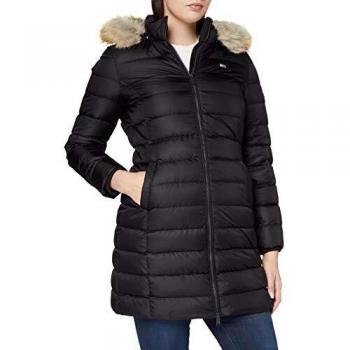 Tommy Jeans TJW Essential Hooded Down Coat Women's Jacket Black