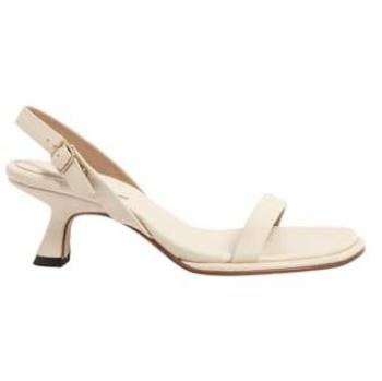 Sandalias de tacón Neosens para mujer, piel beige, altura 6cm, hebilla, estilo casual y fiesta