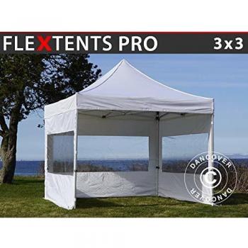 Carpa Plegable Rápida FleXtents Pro 3x3m Blanca con 4 Lados Impermeables