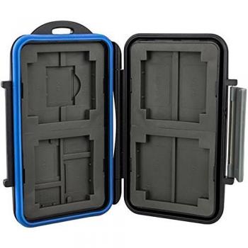 JJC MC-5 funda para tarjeta de memoria 15 tarjetas ABS sintéticos, Caucho, Silicona Negro, Azul, Verde - Fundas para tarjetas de memoria