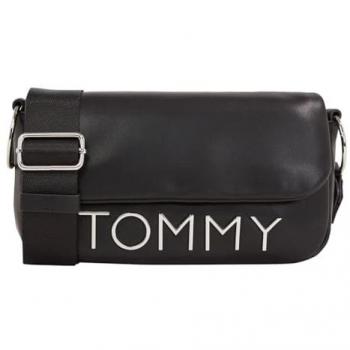 Tommy Jeans Bold Elongated Flap Crossbody Bag - Black, One Size