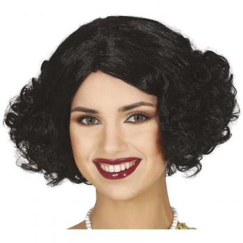 Peluca Estilo Charleston Negra Corta Años 20 Vintage