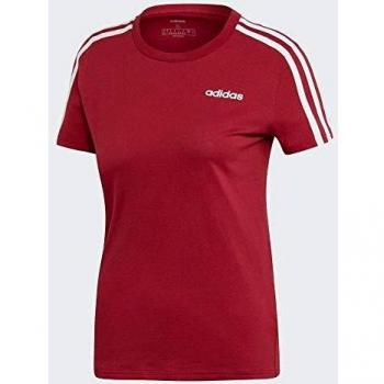 adidas W E 3s Slim tee Camiseta, Mujer, maract/Blanco, XS