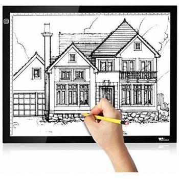 Amzdeal Mesa de Luz Dibujo A3, Tablero de Luz con Brillo Ajustable, Tableta de Luz de Carga USB para Trazar Dibujos, Dibujo, Animación