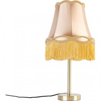 Lámpara de mesa clásica de latón con pantalla dorada 30 cm