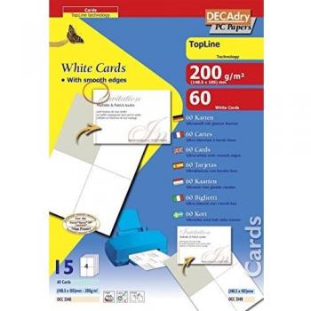 DECAdry OCC-3348 60pieza(s) tarjeta de visita - Tarjetas de visita (148,5 mm, 105 mm, 15 hojas, 60 pieza(s))