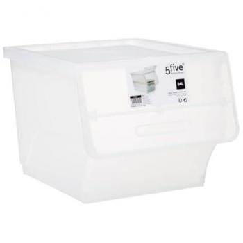 Caja de Plástico Transparente con Apertura Frontal 34L - Dimensiones: 46,2 x 31 cm