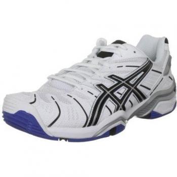 Asics Gel Resolution 4 - Zapatillas de tenis, color White/Black/Lightning, talla 42.5