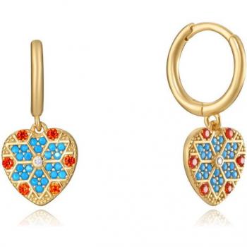 Pendientes Viceroy Trend de Plata de Ley con Baño de Oro y Circonitas