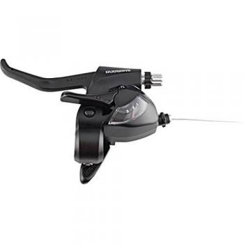 SHIMANO Schalt-/Bremshebel 'ST-EF 41' Mod.15 SB-verpackt, EZ Fire Plus, für V-Brake und mechanischen Scheibenbremsen mit optischer Ganganzeige, 2-Finger, Schwarz, 3-fach, Links