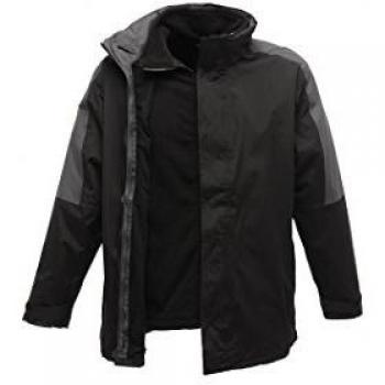 Chaqueta 3 en 1 Impermeable para Hombre Regatta Defender III Negra y Gris, Talla XXL