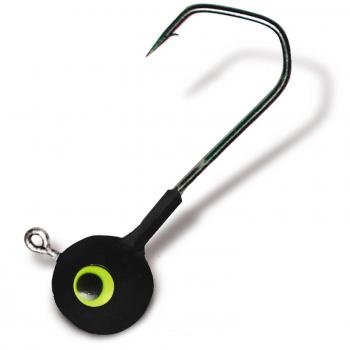 Tetes Plombees Rondes Peintes Avec Œil, Ergot Et Hamecon Renforce Special Silure - Black Cat Headhunter - 80G - N°8/0