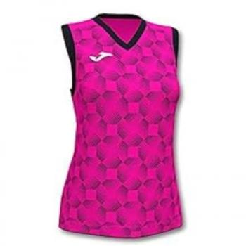 Camiseta sin mangas mujer Joma Supernova III rosa flúor negro