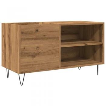 Mueble para discos de roble artesanal, madera de ingeniería, 84,5 x 38 x 48 cm, multicapa, mueble portadiscos de vinilo