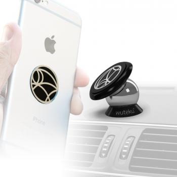 WUTEKU Kit de Soporte de teléfono magnético 100% Universal para el salpicadero del Coche con Dos Discos y Placa, iPhone X, 8 y 7, Samsung Galaxy S8 y S7.