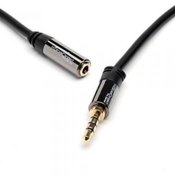 KabelDirekt – 1,5m Cable de Extensión 3,5mm 4 Pin Jack