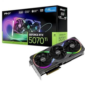 Tarjeta Gráfica PNY GeForce RTX 5070 Ti EPIC-X RGB OC Triple Ventilador Plus 16GB GDDR7 DLSS 4