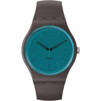 Swatch - Reloj Dark Duality de color marrón con correa de material biológico