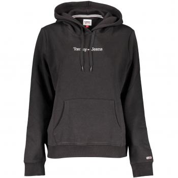 Chic Black Hooded Sweatshirt with Embroidered Logo - XL