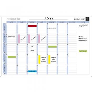 Tabla de planificación mensual magnética borrable en seco 60 x 90 cm