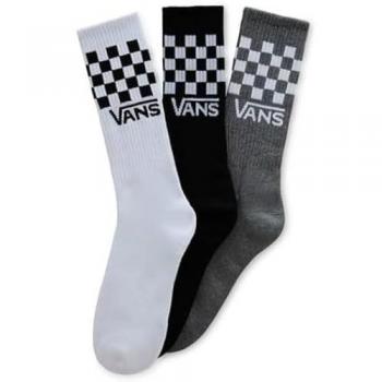 Pack 3 Calcetines Altos Vans Classic Check Negro, Blanco, Gris - Tallas 38.5/40.5