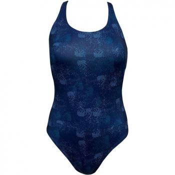 Bañador de natación Ras Gardenia Sport Back Navy Mujer, Espalda Abierta, Estampado, Poliéster, Marino