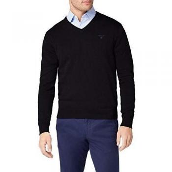 GANT Light Weight Cotton V-Neck suéter, Azul