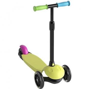 DEQUBE - Patinete de Neón con 3 Ruedas y Luces LED para Niños de 3 a 6 Años, Juguetes Deportivos