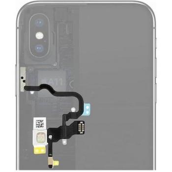 Botón de Encendido On/Off y Conector para iPhone X - Repuesto Completo con Flash, Volumen y Micrófono - Color Negro