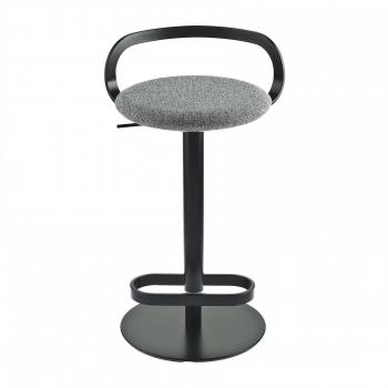 Mak - Taburete de bar 55-80 fabric black/white Hallingdal/frame black laquered