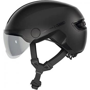 ABUS HUD-Y ACE Velvet Black Bicycle Helmet Size S with LED & Visor