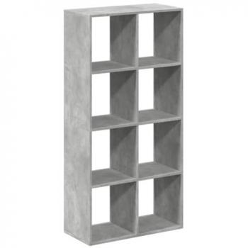 Librería divisora de madera y hormigón gris 69,5x29x137,5 cm