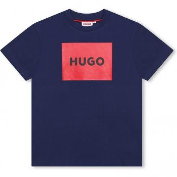 Hugo - Camiseta de niño de algodón con logo frontal, manga corta, modelo G00006