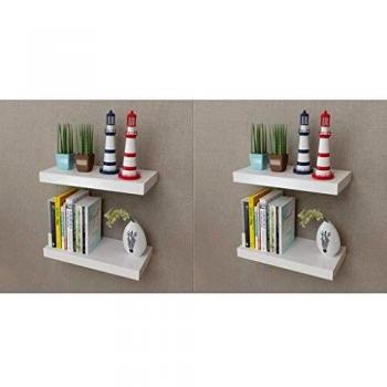 vidaXL 4x Estantes de Pared Blanco 40 cm Librería Biblioteca Decoración Casa