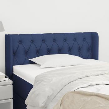 Cabecero de Tela Azul con Orejas 103x16x78/88 cm Vidaxl