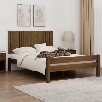 Cabecero de pared de madera de pino macizo color miel 140x3x60 cm