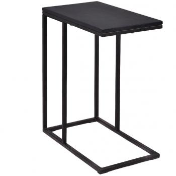 Costway Mesa Auxiliar para PC en Madera para Salón, Mesa de Centro Color Negro, Dimensiones 59x28x48cm, Diseño Portátil para Sofá y Balcón