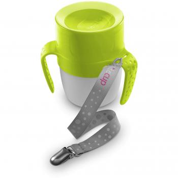 Vaso de Aprendizaje Luminoso Litecup para Bebé en Verde Neón 220ml