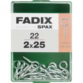 FADIX Hembrilla Cerrada de Zinc 2.0x25mm Caja de 22 Unidades