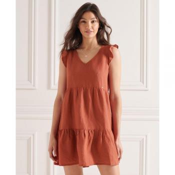 Vestido Corto Tinsley de Superdry para Mujer con Diseño en Capas y Color Naranja